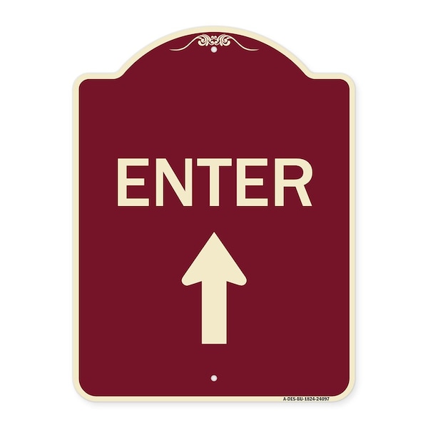 Signmission Enter Enter with Up Arrow Heavy-Gauge Aluminum Architectural Sign, 24" x 18", BU-1824-24097 A-DES-BU-1824-24097 - main